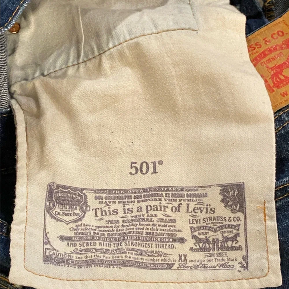 Levi's 501 Original Fit Men's Jeans Dark Blue Wash Size 36x32 Button Fly Classic